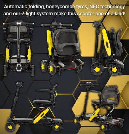 BeeBumble (2025) - Auto-Falt-Mobilitätsscooter - 250W Motor, 150kg Kapazität, 21 Kilometer Reichweite