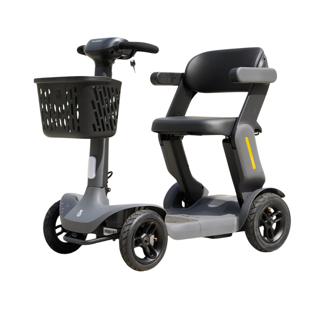 BeeRari (2025) - Manuell faltbarer Mobilitätsscooter - 250W Motor, 120kg Tragfähigkeit, 40 km Reichweite