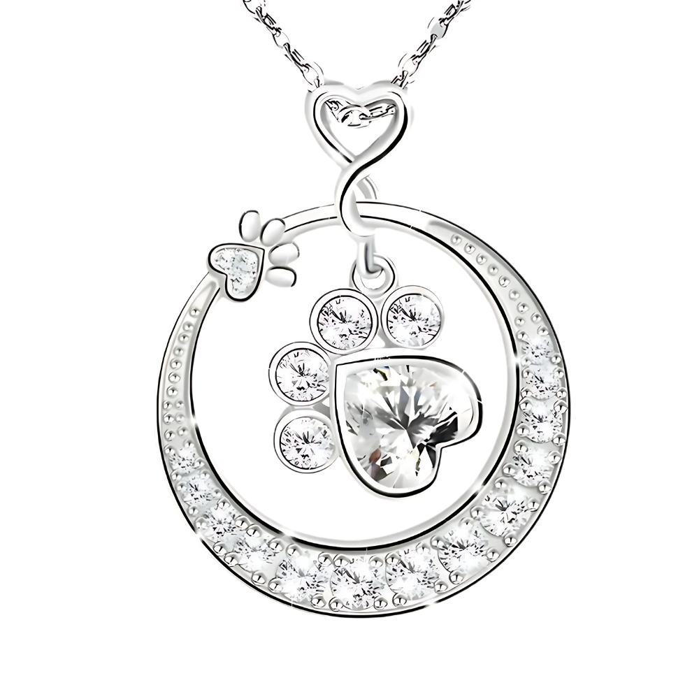 MALIA – Elegante Silber-Halskette mit zarten Pfoten und Zirkonia