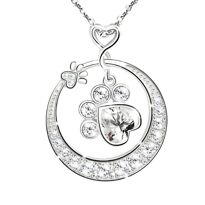 MALIA – Elegante Silber-Halskette mit zarten Pfoten und Zirkonia