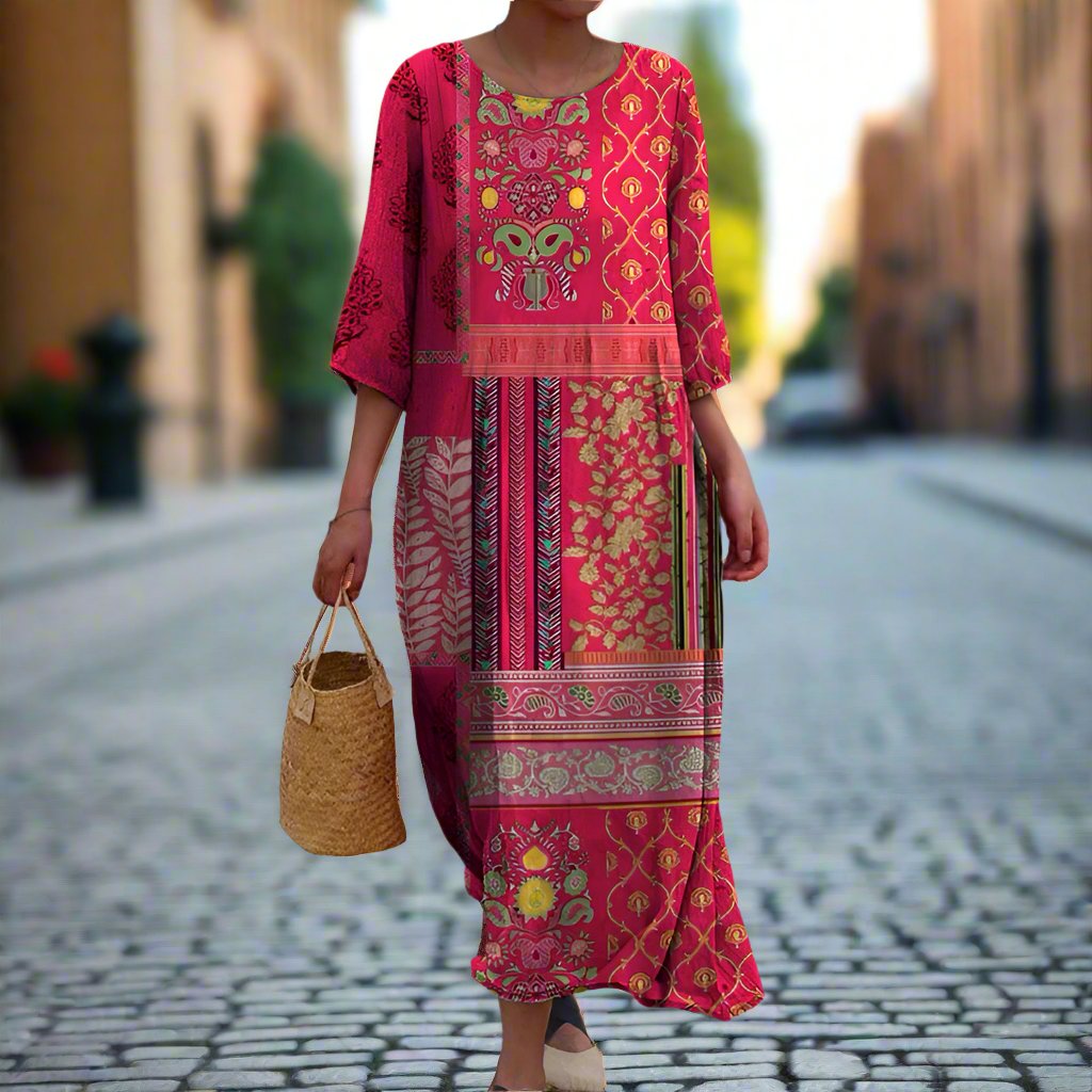 Tania | Maxikleid mit ethnischem Druck