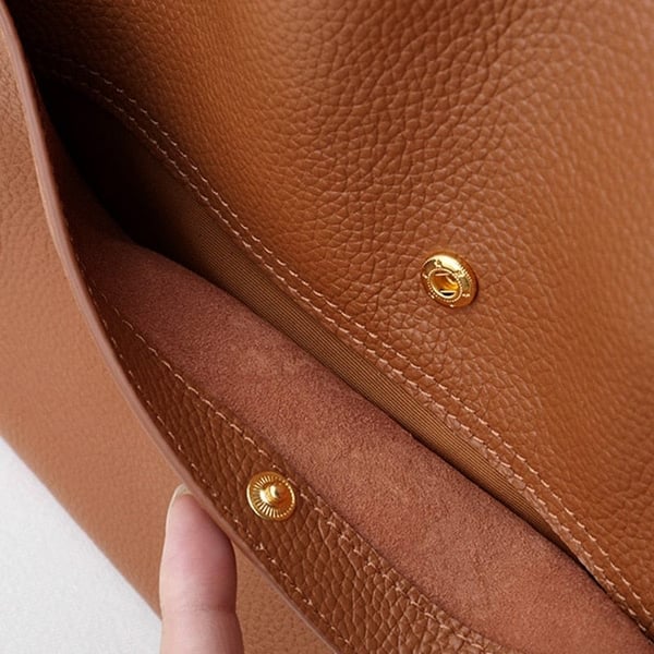 Schlichte Einfarbige Schultertasche aus Echtem Leder