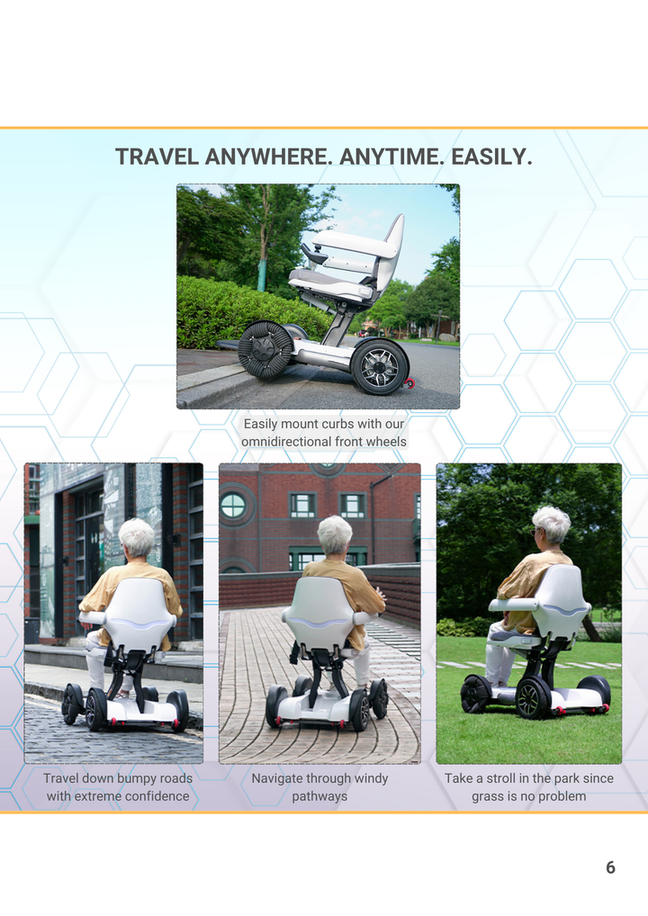 BeeAlien (2025) - Automatischer Faltbarer Elektrorollstuhl - 200W Motor, 120kg Tragfähigkeit, 25 km Reichweite
