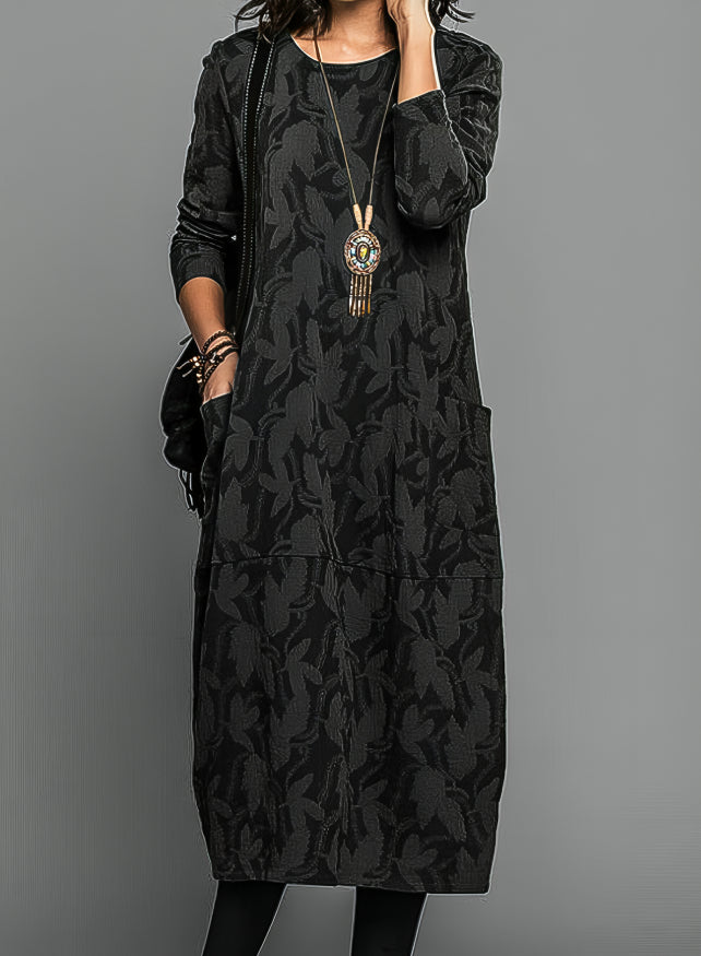 Cassie | Lässiges Rundhals-Winterkleid 