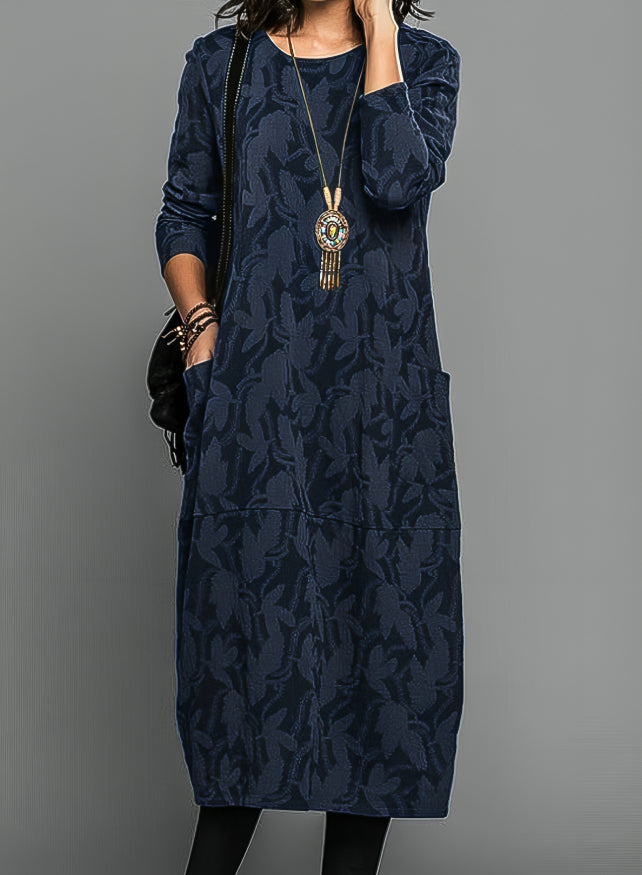 Cassie | Lässiges Rundhals-Winterkleid 