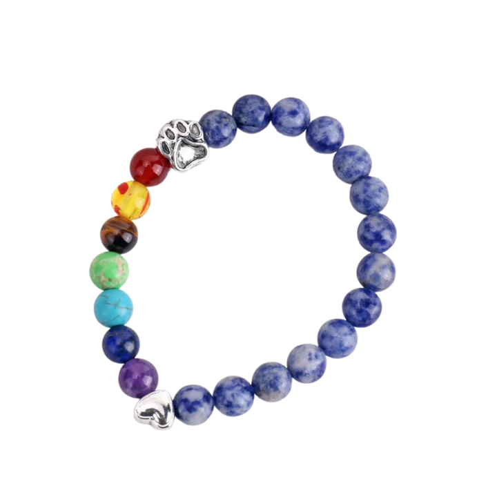 LUMIN – Erinnerungsarmband mit Regenbogen-Brücke und 7 Chakra-Perlen