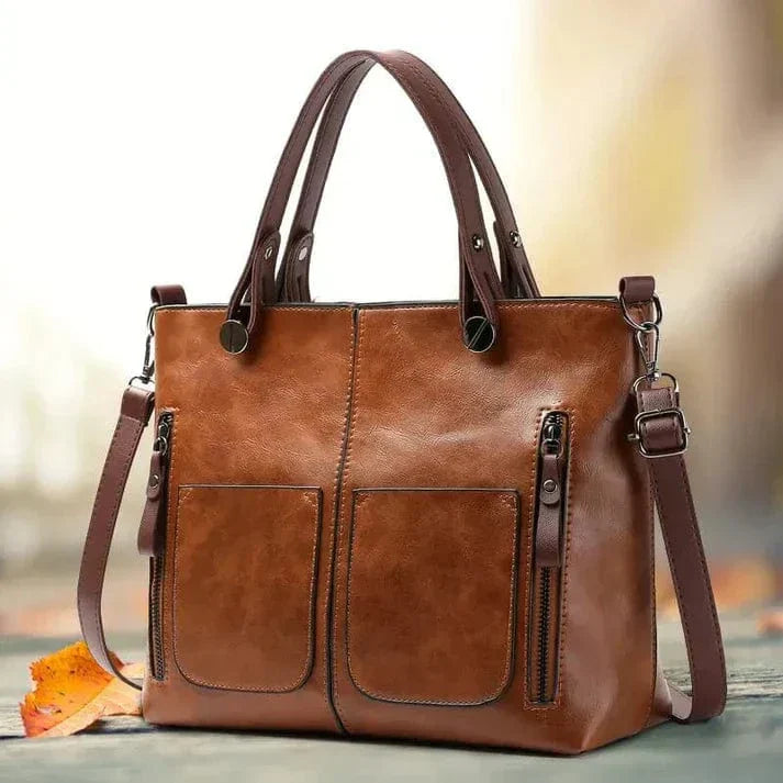 Stilvolle Vintage-Leder-Schultertasche