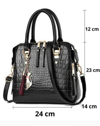 Sofie® Crocodile-Embossed Leather Handbag