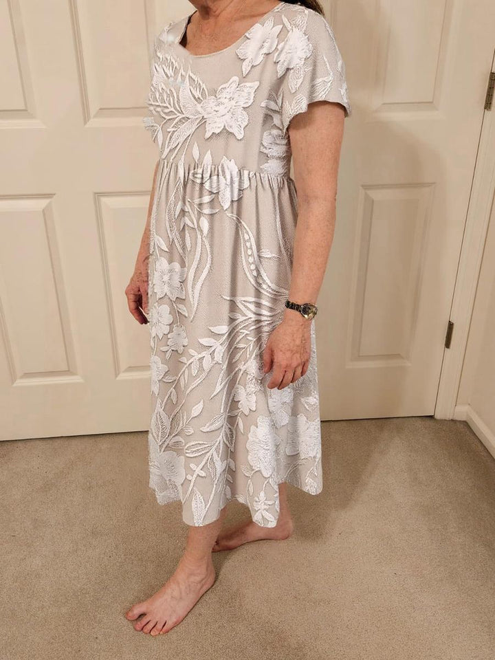 Maëlle – Klassisches Midi-Kleid mit Print & Seitentaschen