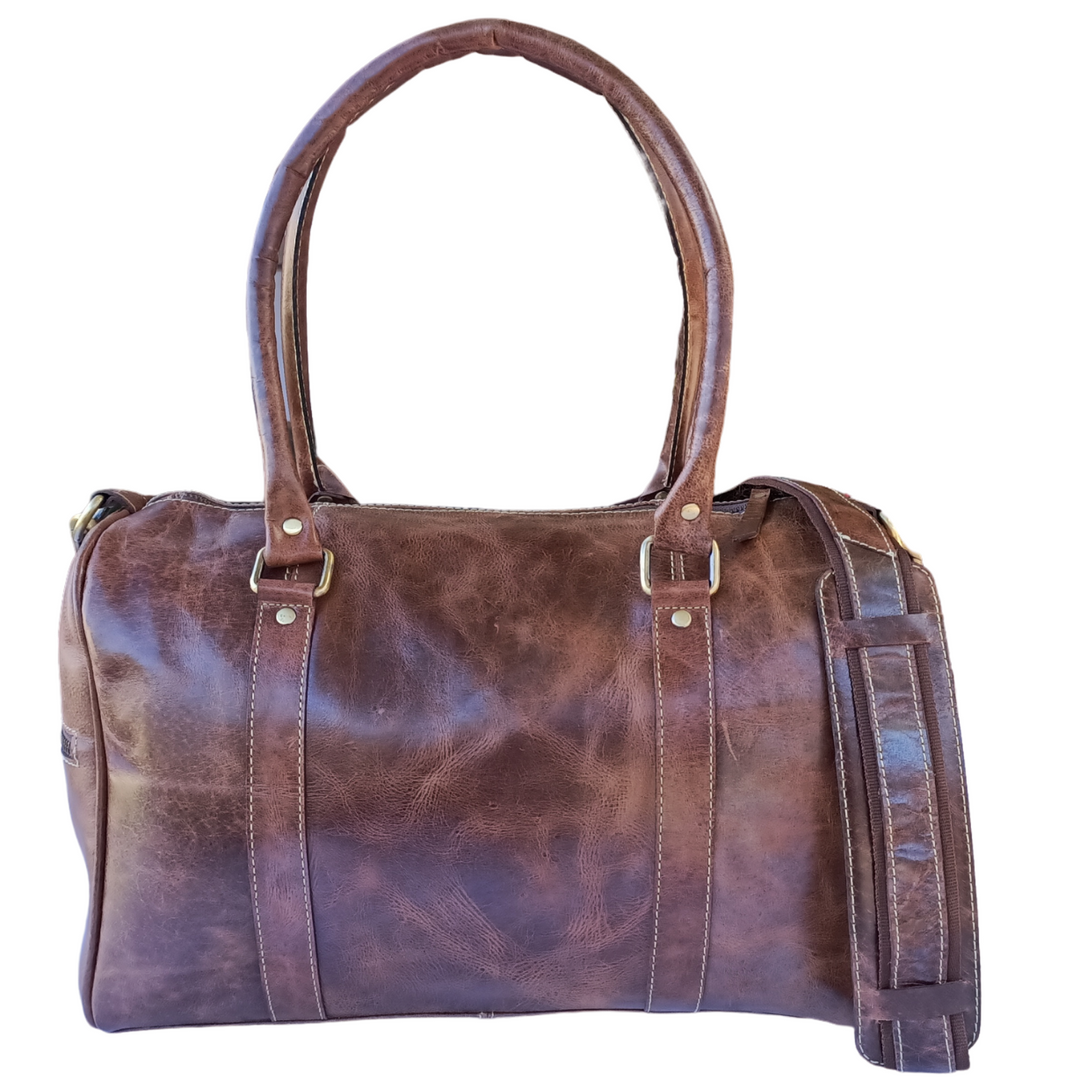 Mini Duffel Bag in Crazy Horse Leather