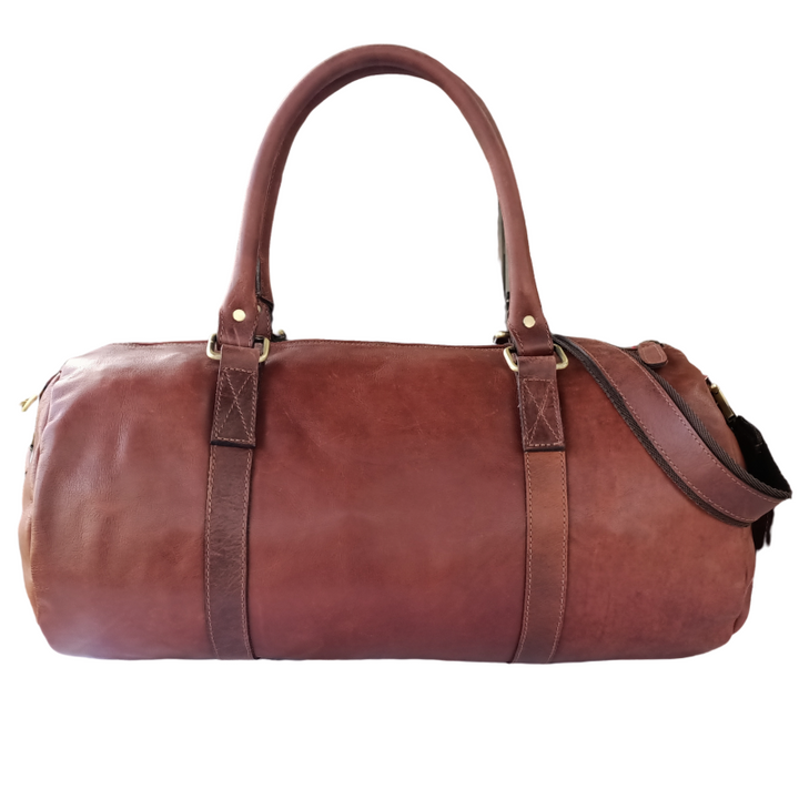 Braune Leder-Duffle-Tasche