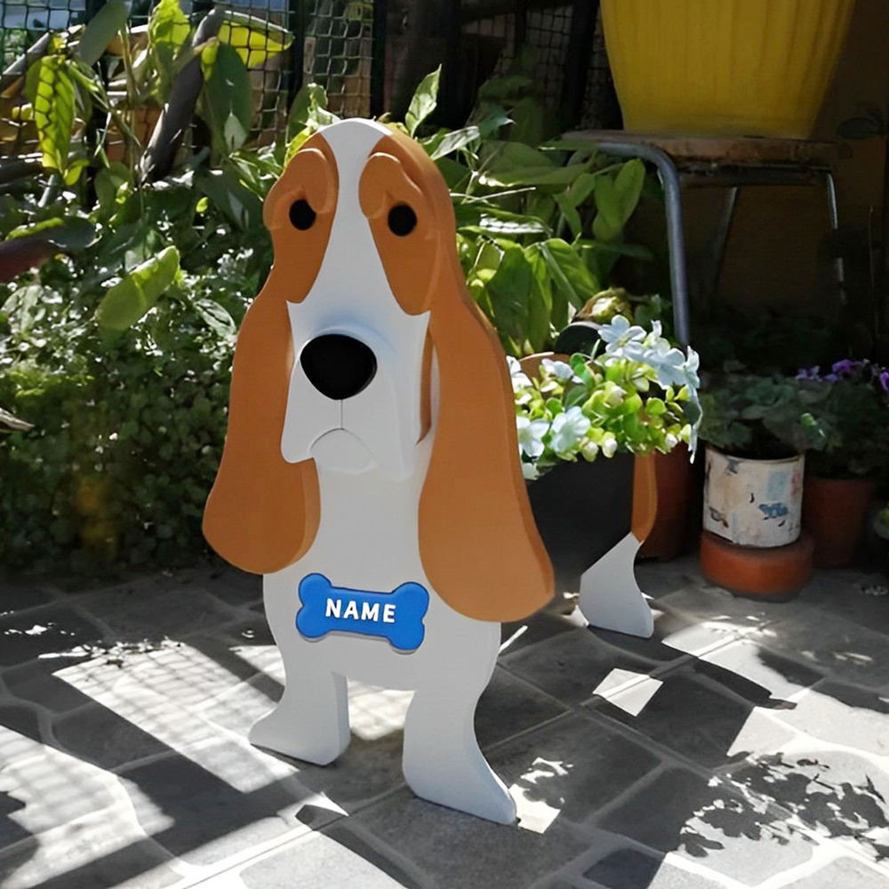 Basset Hound Flower Pot