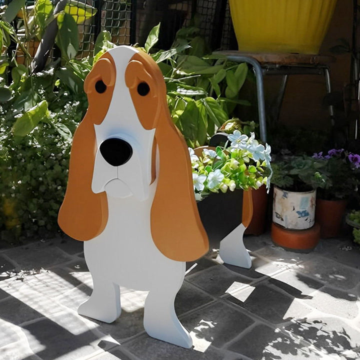 Basset Hound Flower Pot
