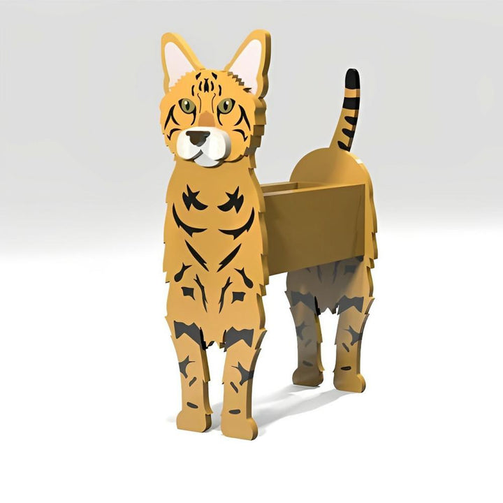 Bengal Cat Flower Pot