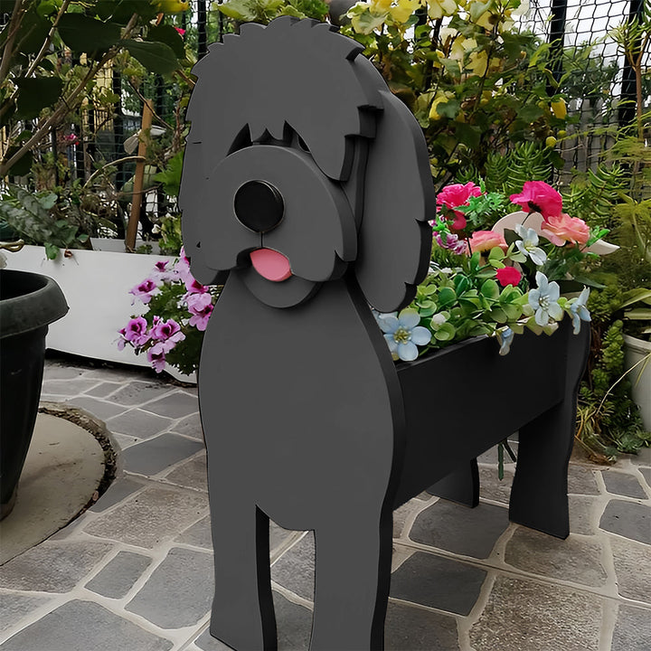 Schwarzer Goldendoodle Pflanztopf