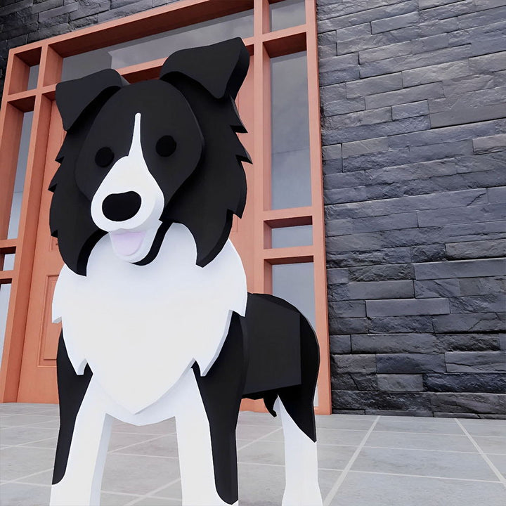 Border Collie Flower Pot