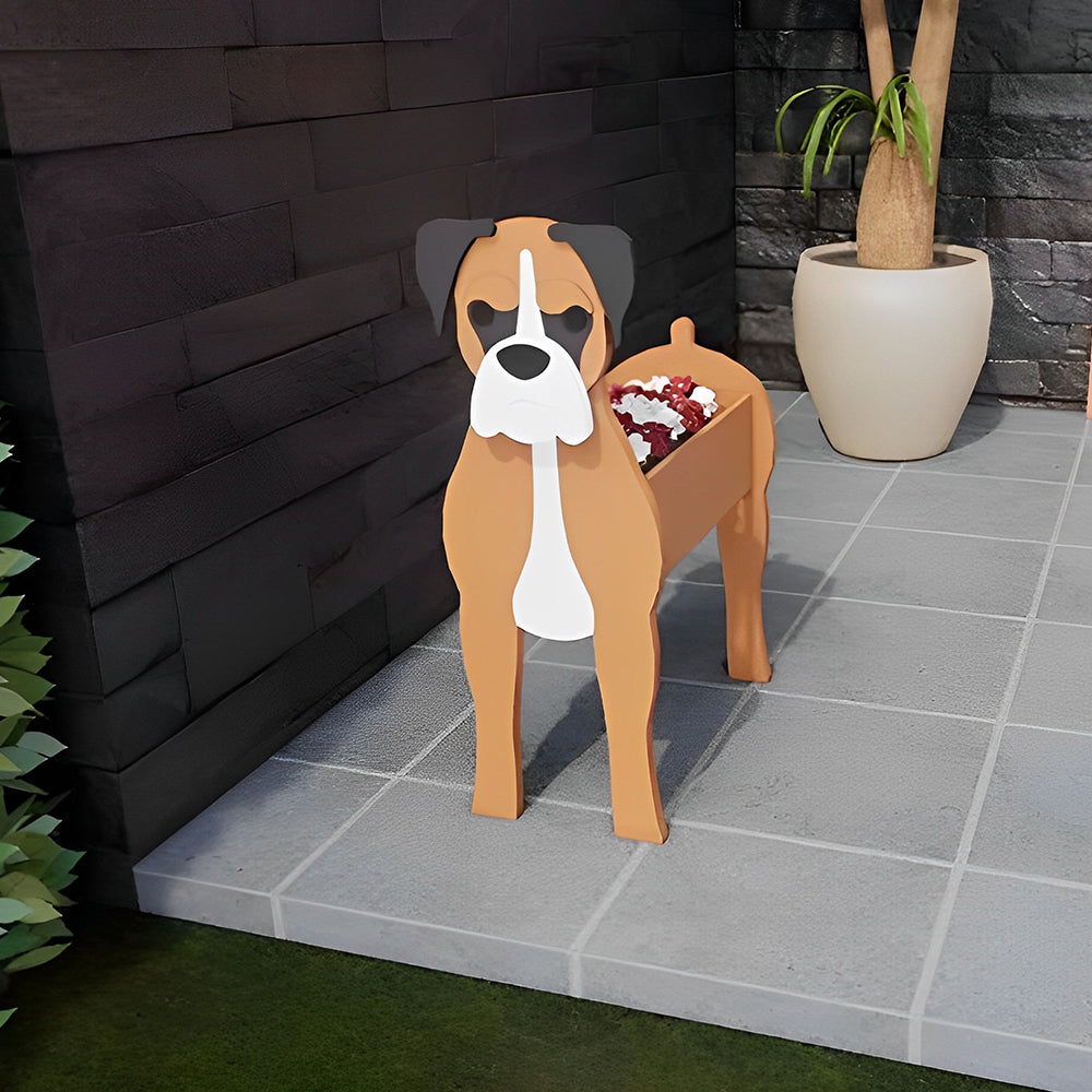 Blumentopf mit Deutschem Boxer Design