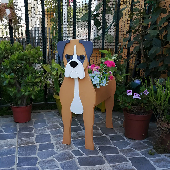 Blumentopf mit Deutschem Boxer Design