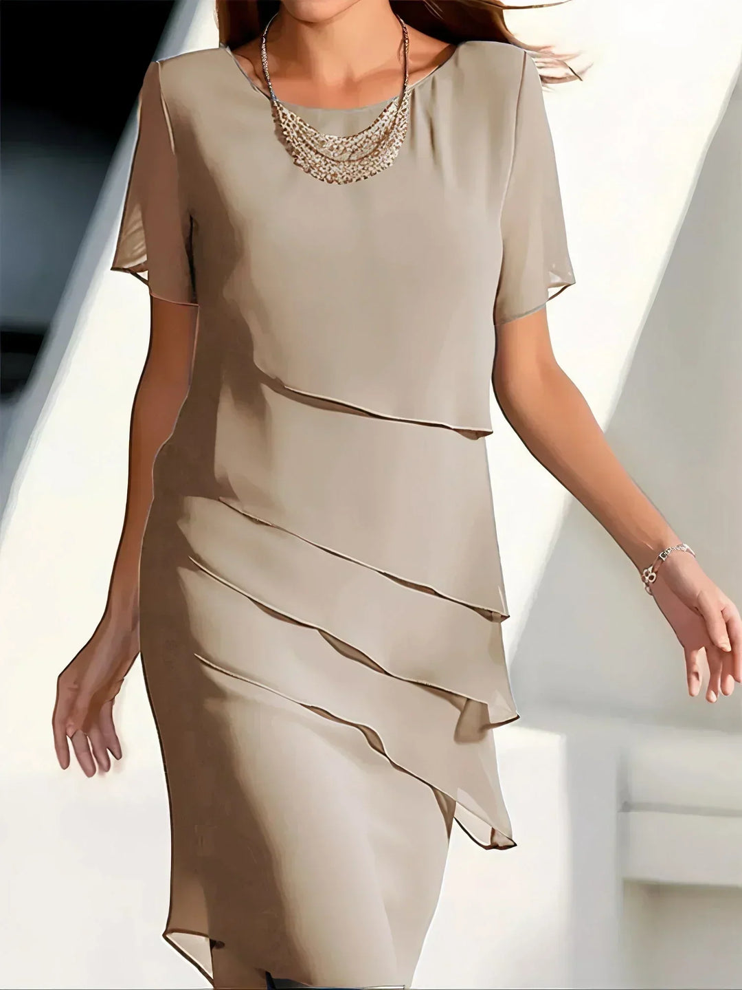 Monika - Midi-Kleid mit Kurzarm 