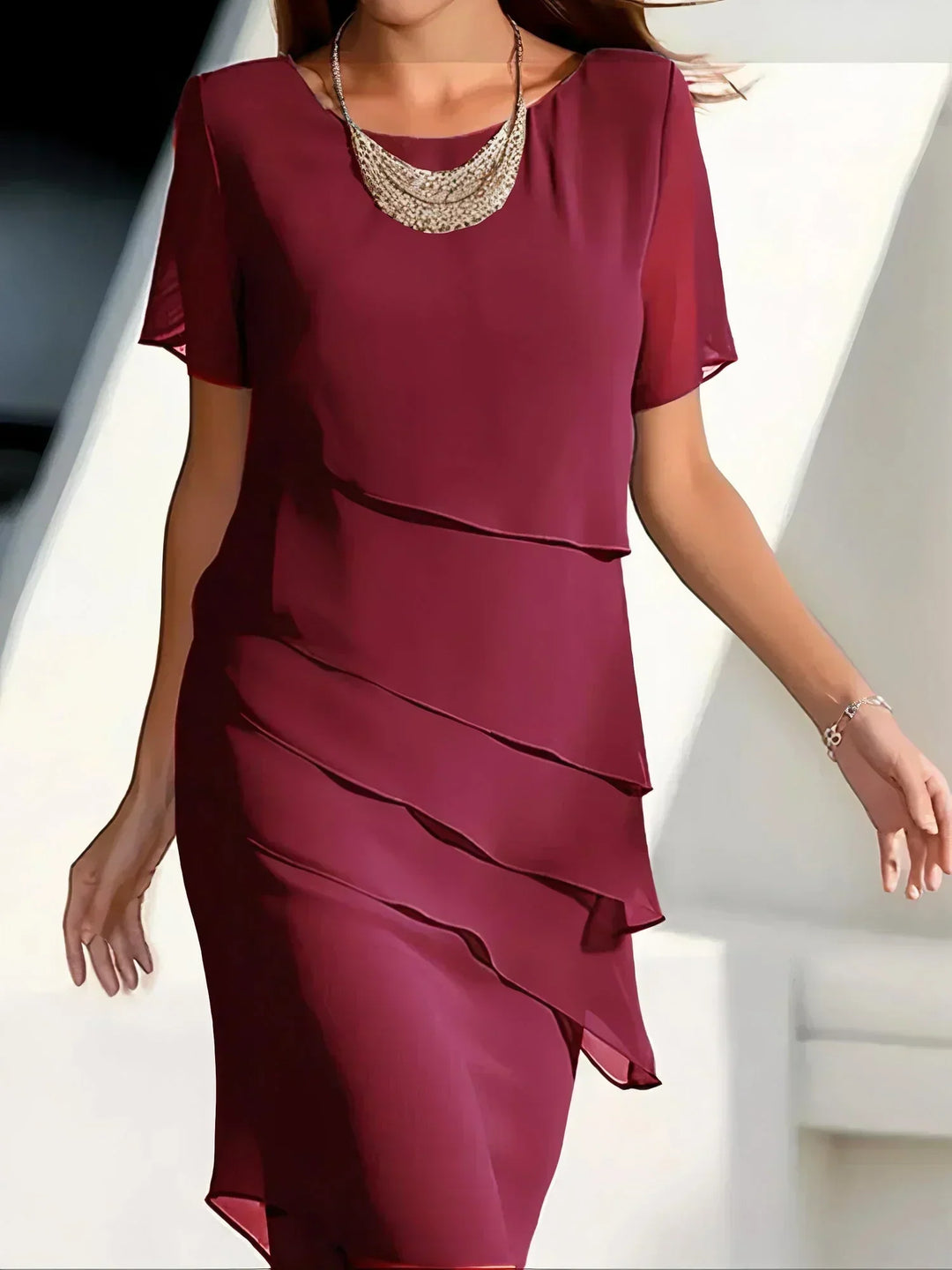 Monika - Midi-Kleid mit Kurzarm 