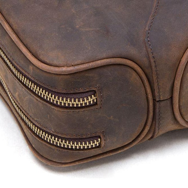Borsa da toilette in pelle Crazy Horse