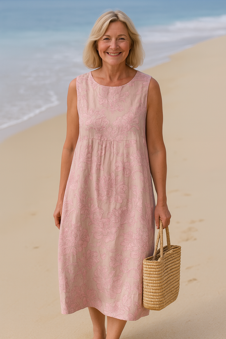 Cavell™ – Leichtes Sommerkleid mit zartrosa Blumenmuster und lässiger Passform