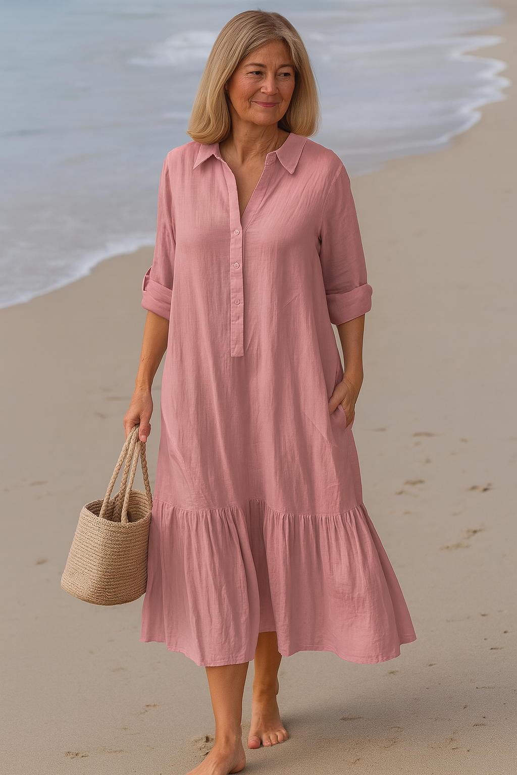 Cavell™ – Kleid mit Kragen und fließendem Saum