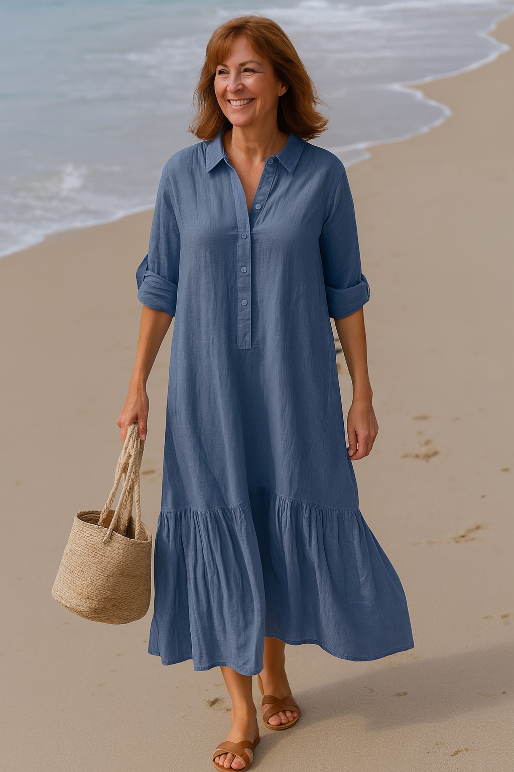 Cavell™ – Kleid mit Kragen und fließendem Saum