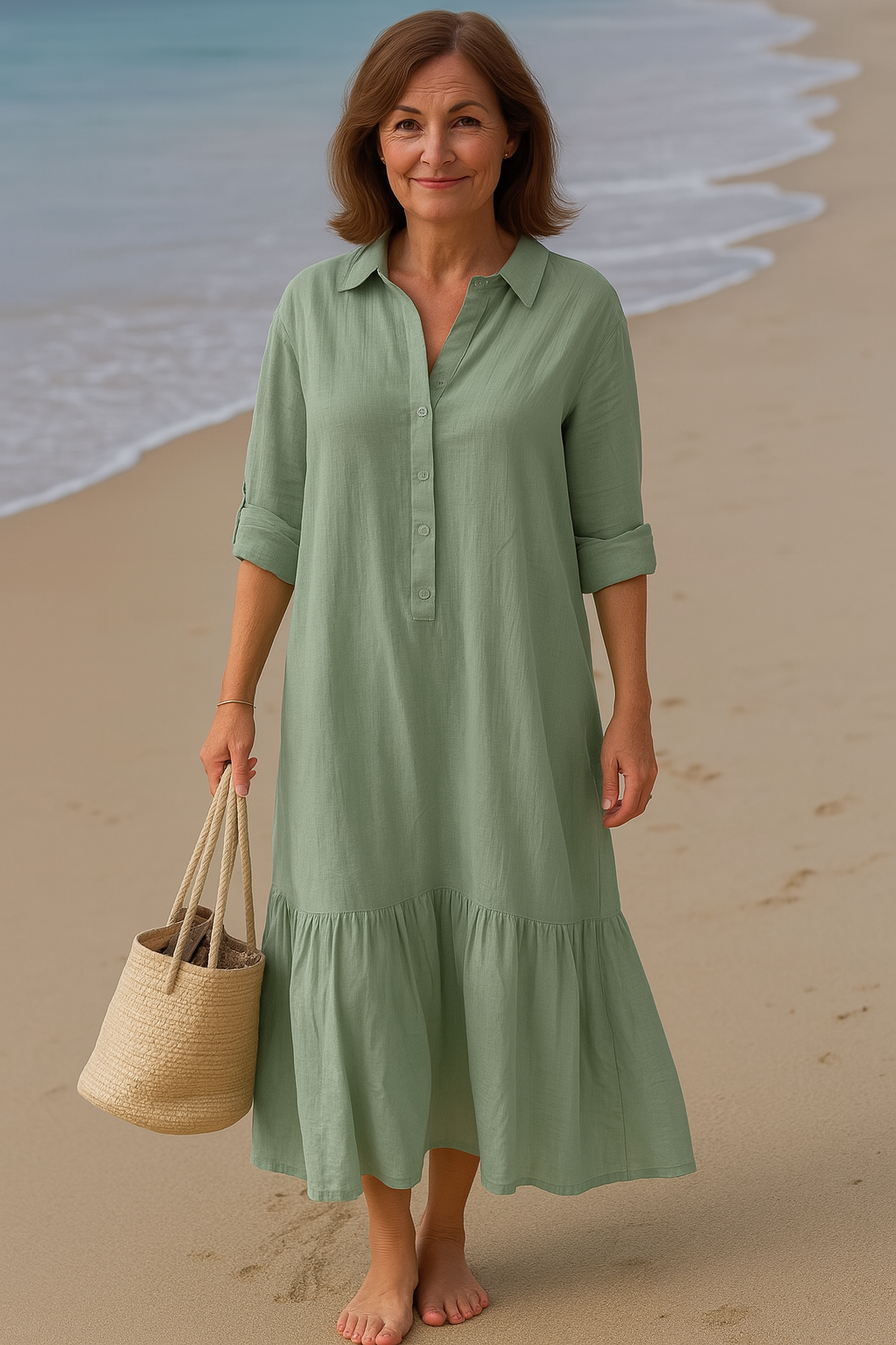 Cavell™ – Kleid mit Kragen und fließendem Saum