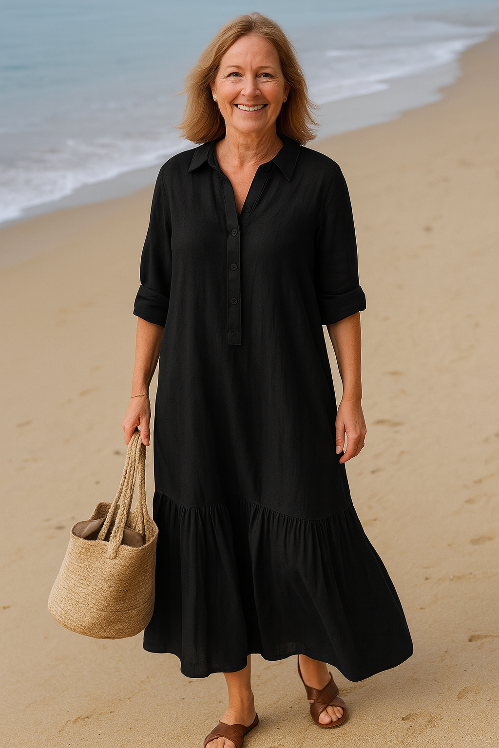 Cavell™ – Kleid mit Kragen und fließendem Saum