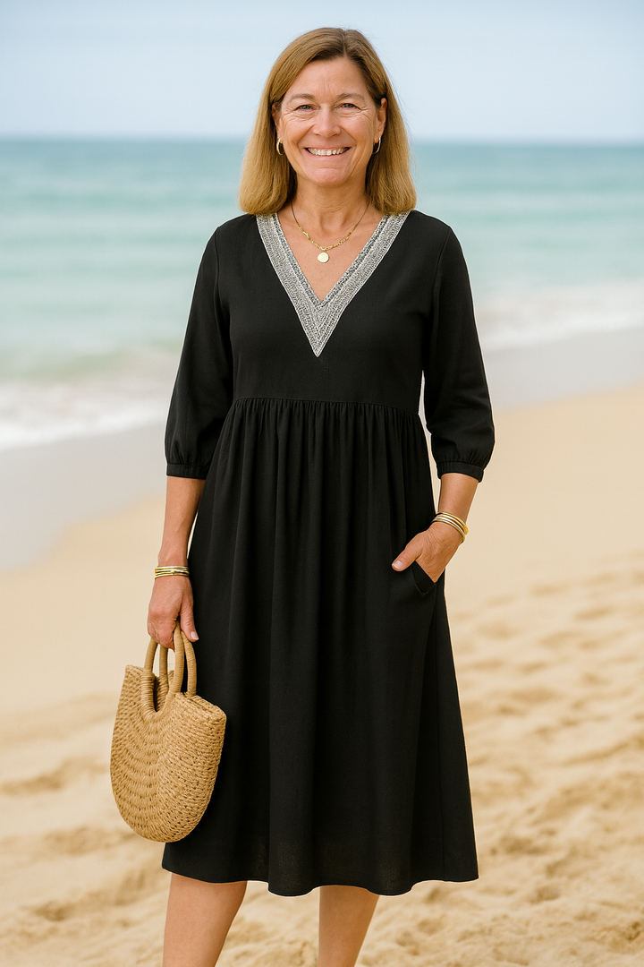 Cavell™ – Stilvolles Sommerkleid mit V-Ausschnitt und Bequemer, Lässiger Passform