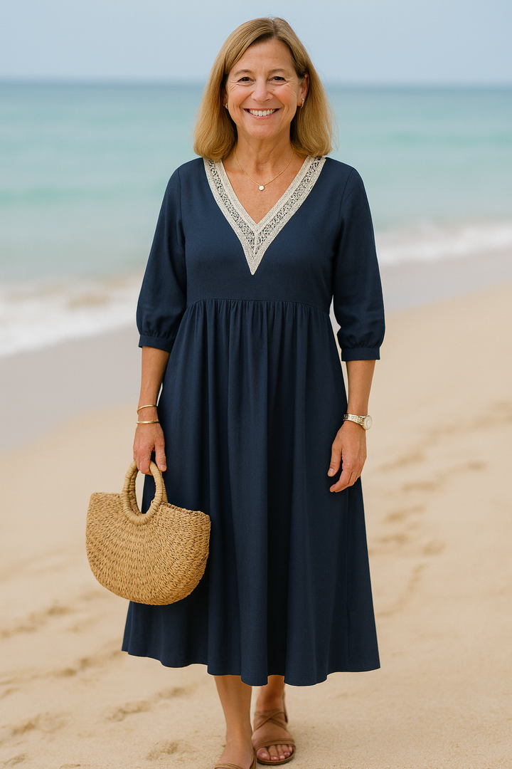 Cavell™ – Stilvolles Sommerkleid mit V-Ausschnitt und Bequemer, Lässiger Passform