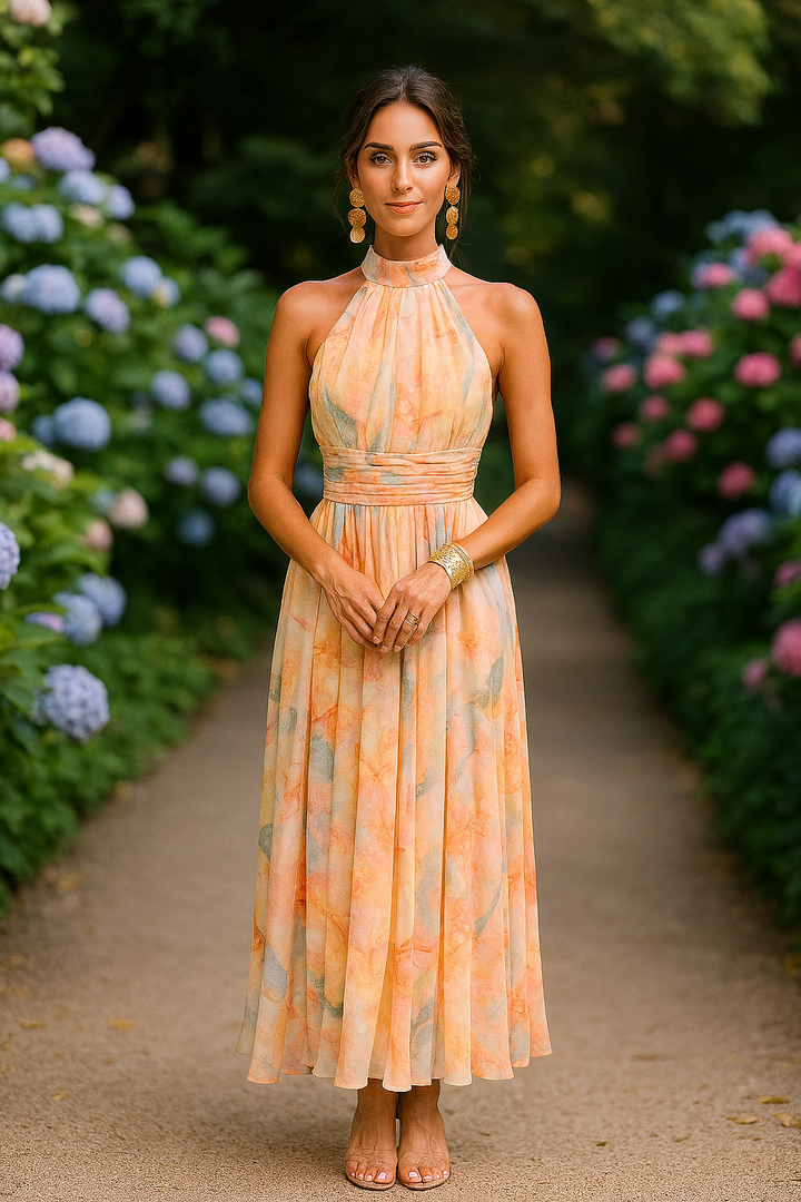 Naira – Watercolor Maxi Dress