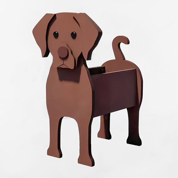 Schokoladenfarbener Labrador Blumentopf