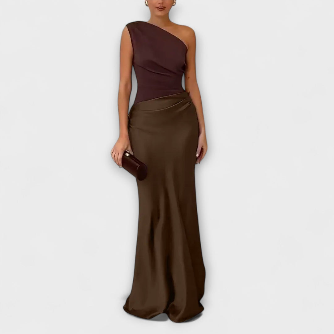 Levana – Asymmetrisches Plissee-Ein-Schulter-Kleid