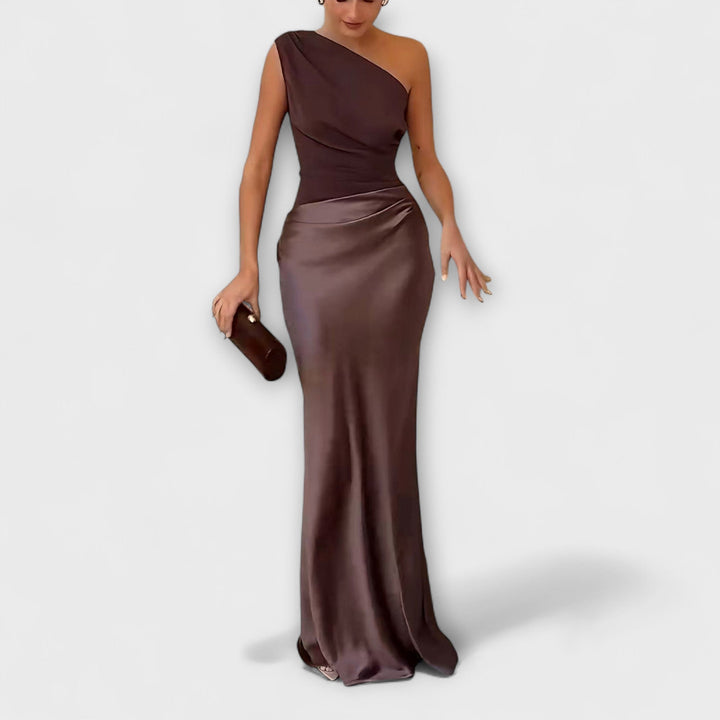 Levana – Asymmetrisches Plissee-Ein-Schulter-Kleid