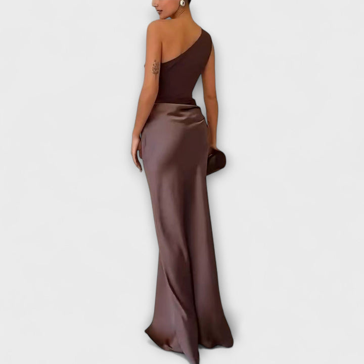 Levana – Asymmetrisches Plissee-Ein-Schulter-Kleid