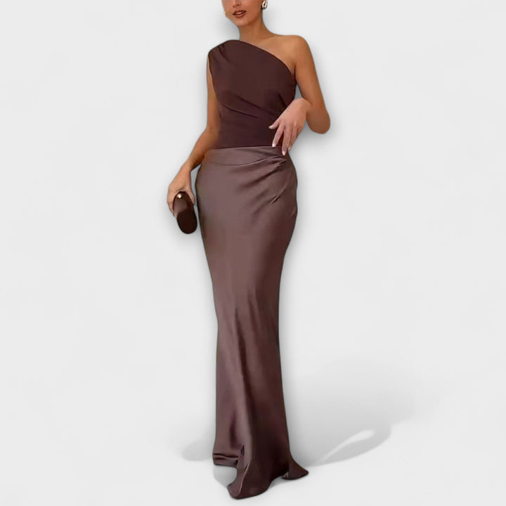 Levana – Asymmetrisches Plissee-Ein-Schulter-Kleid