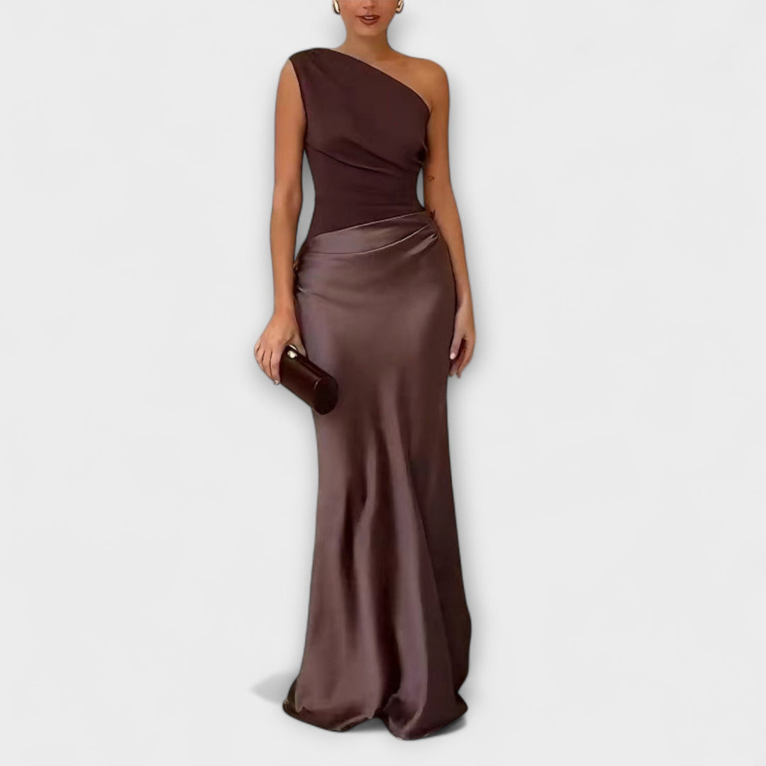 Levana – Asymmetrisches Plissee-Ein-Schulter-Kleid