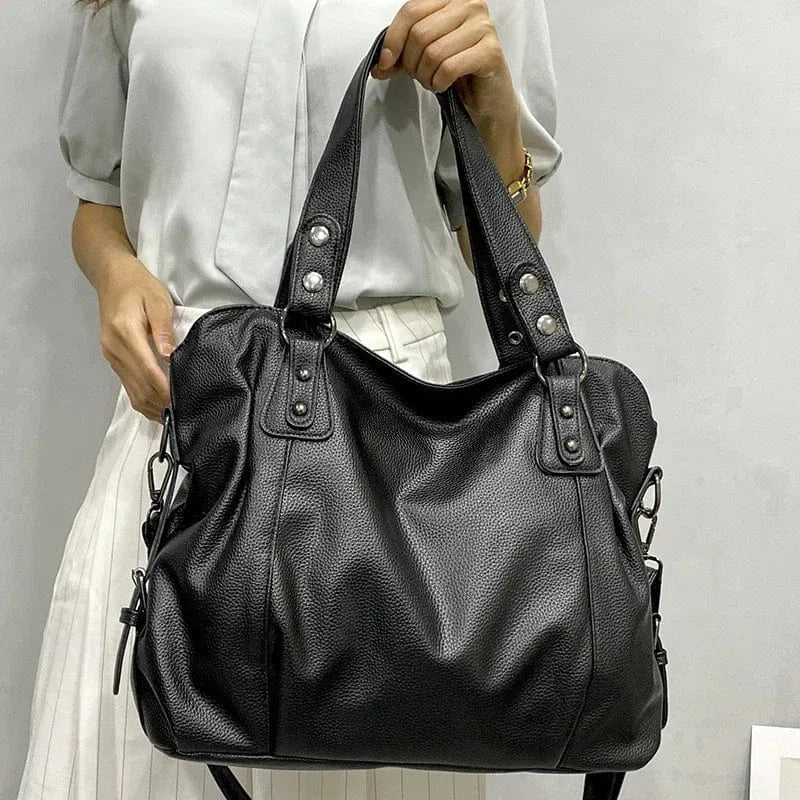 Elegante und multifunktionale Leder-Schultertasche