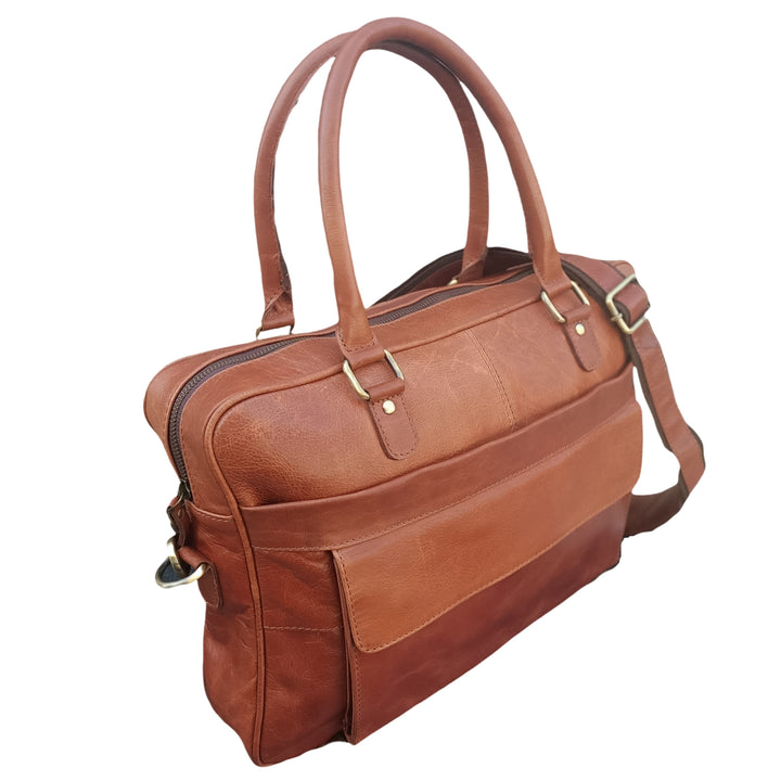 Braune Leder-Laptoptasche