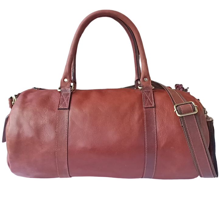 Braune Leder-Duffle-Tasche