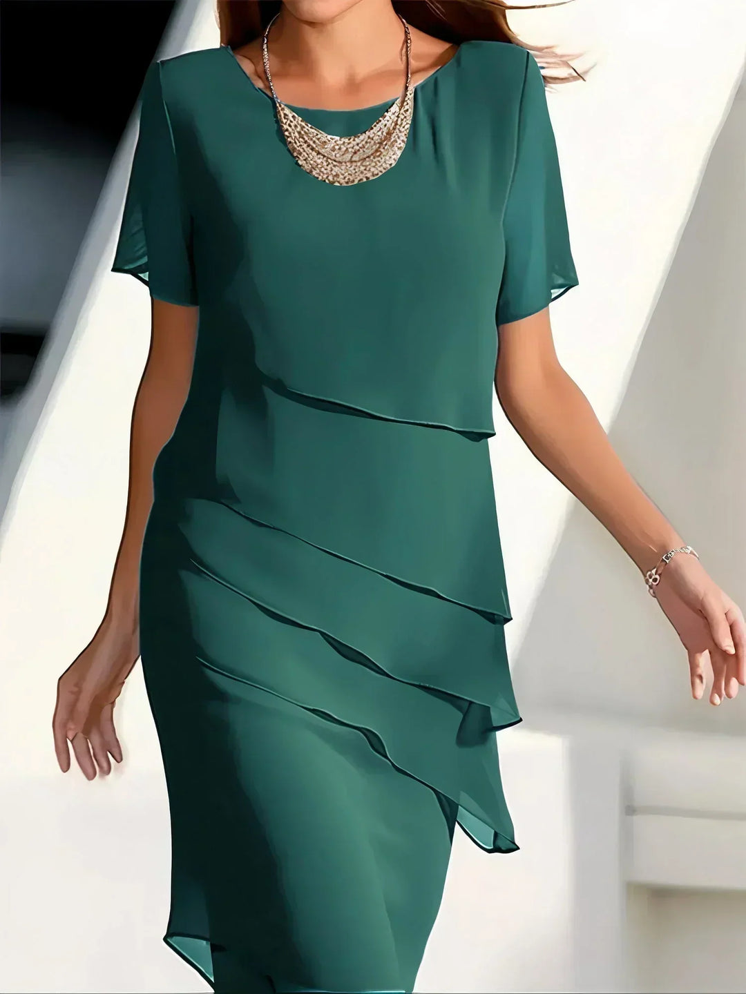 Monika - Midi-Kleid mit Kurzarm 