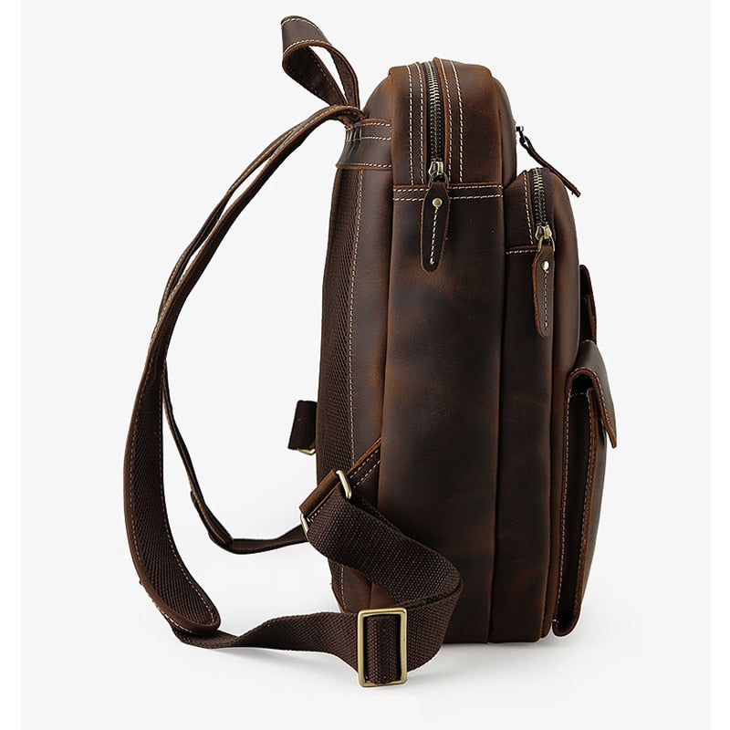 Großer Vintage Leder Rucksack für Herren