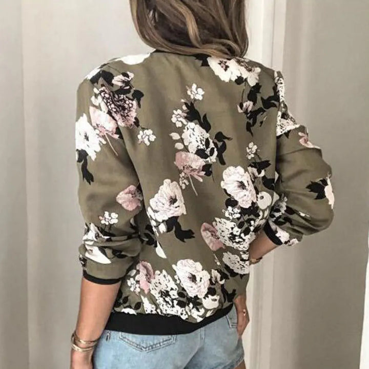 Hazel | Trendige Bomberjacke mit floralem Design