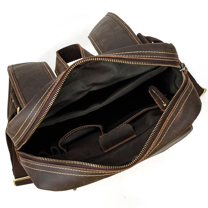 Großer Vintage Leder Rucksack für Herren
