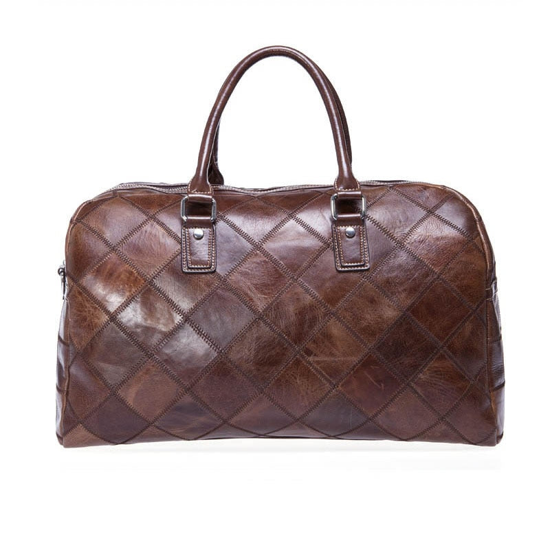 Unisex Echtes Weiches Leder Reisetasche" can be rewritten as "Unisex Genuine Soft Leather Travel Bag.