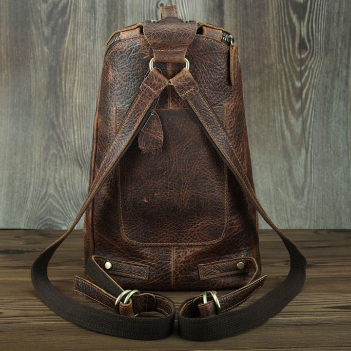 Retro Leder Rucksack für das College