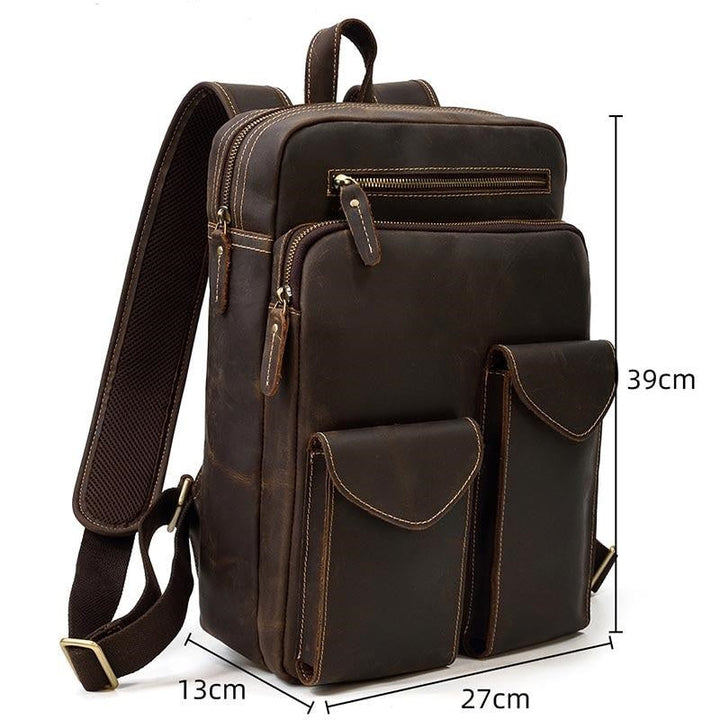 Großer Vintage Leder Rucksack für Herren