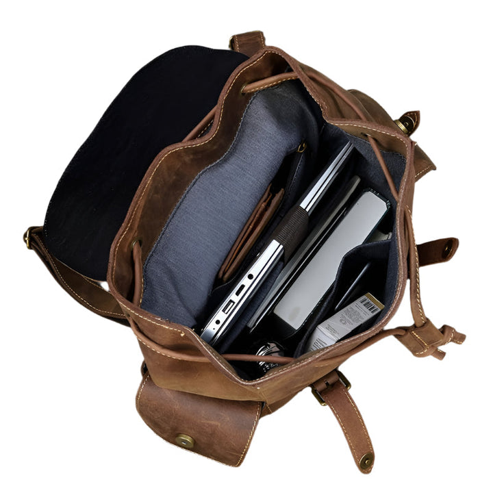 Geräumiger Leder-Rucksack